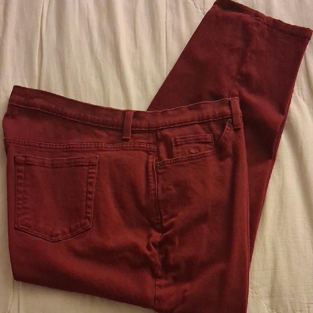 Gloria Vanderbilt Women's Dark Red Wide Leg Flare Jeans